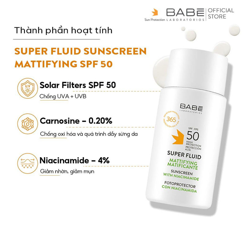 Kem Chống Nắng Babe Super Fluid SPF 50